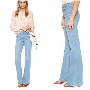 Women's Mother Undercover Angle Light Blue Flared Jeans Size 27